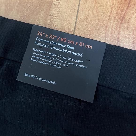 Lululemon Men Commission Pant Slim 34 x 32 Slim Fit Black Grid Patterned NWT - Picture 4 of 10